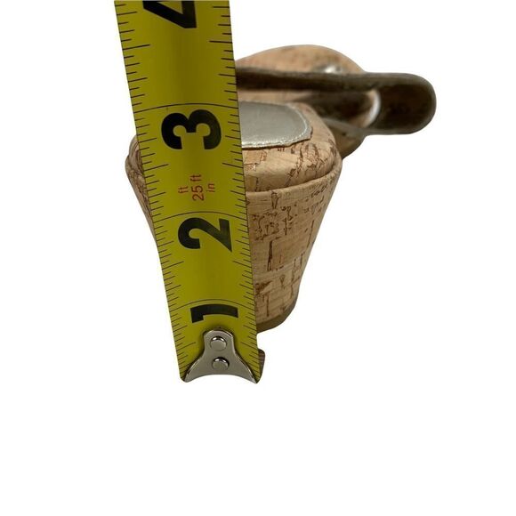 Eric Javits Gold Leather with Cutouts Cork Wedge Thong Sandals 10 NARROW - Picture 8 of 11